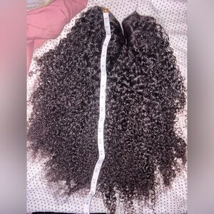 V part kinky curly human hair wig